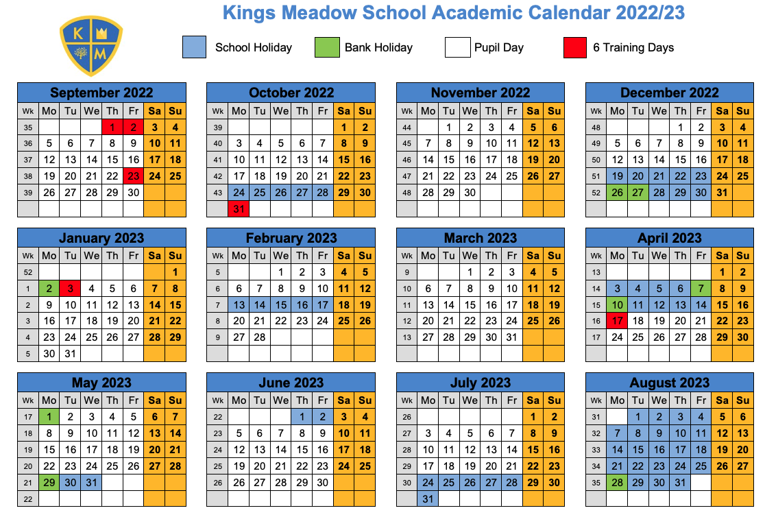School Academic Calendar 2022 23